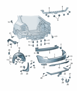 8V4807309C AUDI A3 SPORTBACK 12- BUMPERBALK ACHTER 8V4807309C