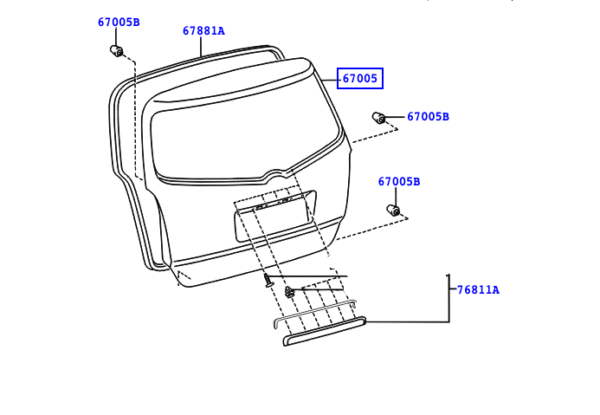 670050F011 COROLLA 01- ACHTERKLEP VERSO +AUDIO   670050F011